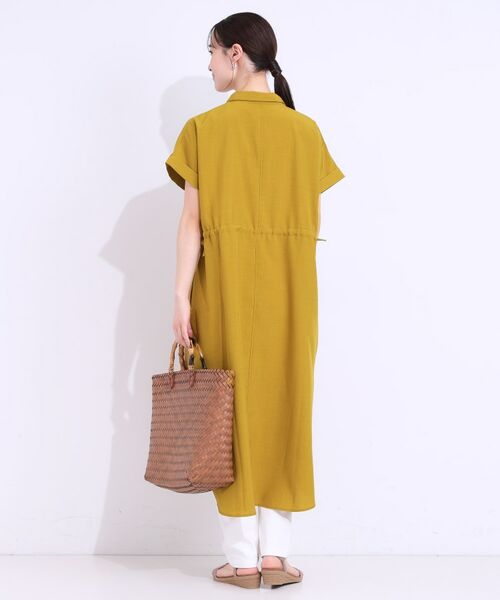 SHOO・LA・RUE / シューラルー ロング・マキシ丈ワンピース | 【S-LL】お顔周りすっきり 麻調スキッパーシャツワンピース | 詳細7