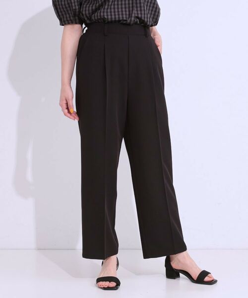 SHOO・LA・RUE / シューラルー パンツ | 【S-LL/ひんやり】大人のきれいめスタイルに センタープレスワイドパンツ | 詳細1