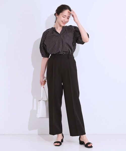 SHOO・LA・RUE / シューラルー パンツ | 【S-LL/ひんやり】大人のきれいめスタイルに センタープレスワイドパンツ | 詳細3