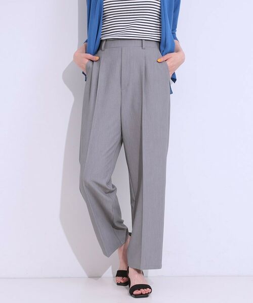 SHOO・LA・RUE/シューラルー 【S-LL/接触冷感】大人のきれいめスタイルに センタープレスワイドパンツ グレー(012) 03(L) SHOO・LA・RUE/シューラルー 【S-LL/接触冷感】大人のきれいめスタイルに センタープレスワイドパンツ グレー(012) 03(L)