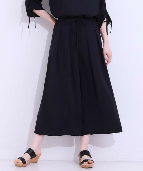 SHOO・LA・RUE / シューラルー ショート・ハーフ・半端丈パンツ | 【セットアップ可】裏地ひんやり麻調スカーチョ | 詳細1