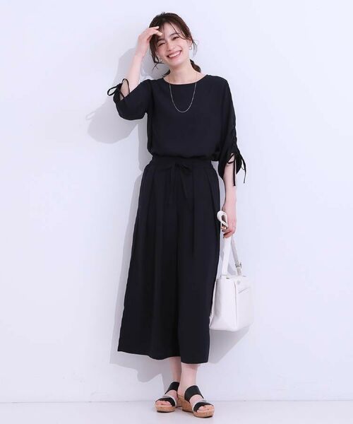 SHOO・LA・RUE / シューラルー ショート・ハーフ・半端丈パンツ | 【セットアップ可】裏地ひんやり麻調スカーチョ | 詳細4