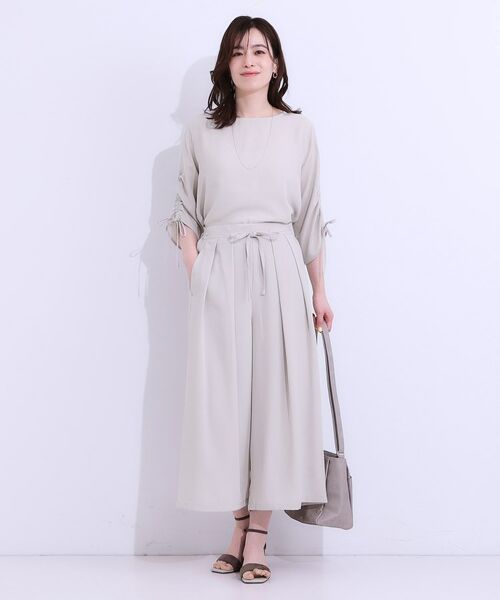 SHOO・LA・RUE / シューラルー ショート・ハーフ・半端丈パンツ | 【セットアップ可】裏地ひんやり麻調スカーチョ | 詳細8