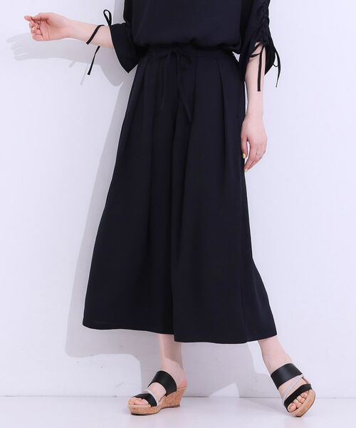 SHOO・LA・RUE/シューラルー 【S-LL/セットアップ可】裏地ひんやり麻調スカーチョ ネイビー(094) 01(S) SHOO・LA・RUE/シューラルー 【S-LL/セットアップ可】裏地ひんやり麻調スカーチョ ネイビー(094) 01(S)