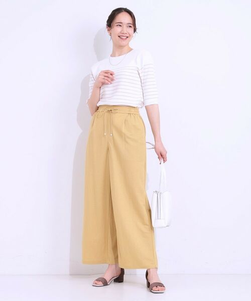 SHOO・LA・RUE / シューラルー ショート・ハーフ・半端丈パンツ | 【洗える/着丈選べる/ひんやり】楽ちんなのにきれい見え カノコ タックワイドパンツ | 詳細10