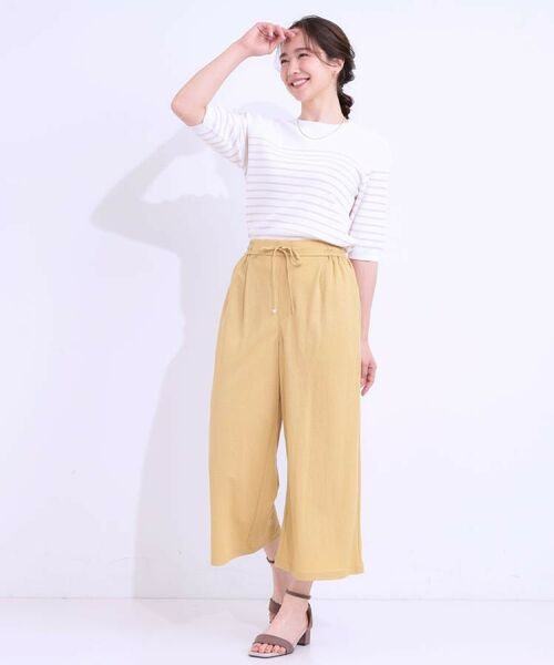 SHOO・LA・RUE / シューラルー ショート・ハーフ・半端丈パンツ | 【洗える/着丈選べる/ひんやり】楽ちんなのにきれい見え カノコ タックワイドパンツ | 詳細13