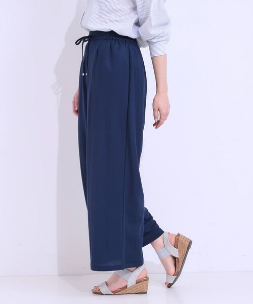 SHOO・LA・RUE / シューラルー ショート・ハーフ・半端丈パンツ | 【洗える/着丈選べる/ひんやり】楽ちんなのにきれい見え カノコ タックワイドパンツ | 詳細16