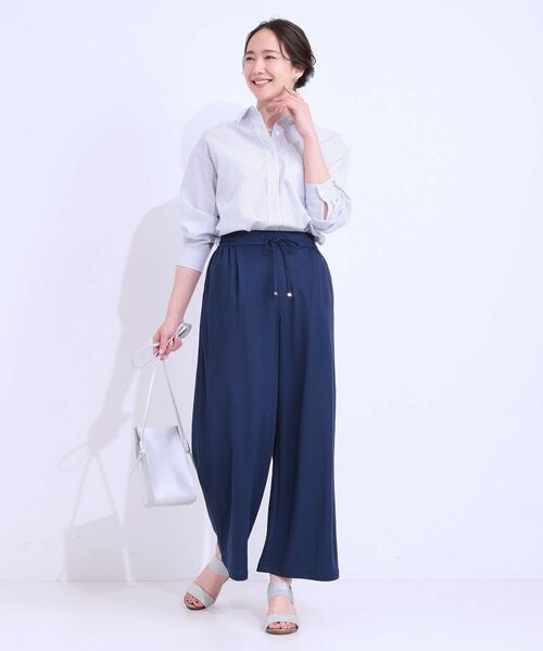 SHOO・LA・RUE / シューラルー ショート・ハーフ・半端丈パンツ | 【洗える/着丈選べる/ひんやり】楽ちんなのにきれい見え カノコ タックワイドパンツ | 詳細17