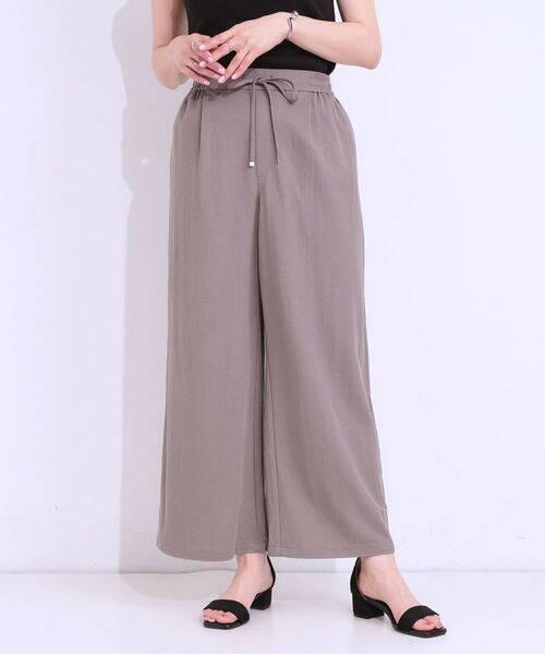 SHOO・LA・RUE / シューラルー ショート・ハーフ・半端丈パンツ | 【洗える/着丈選べる/ひんやり】楽ちんなのにきれい見え カノコ タックワイドパンツ | 詳細22