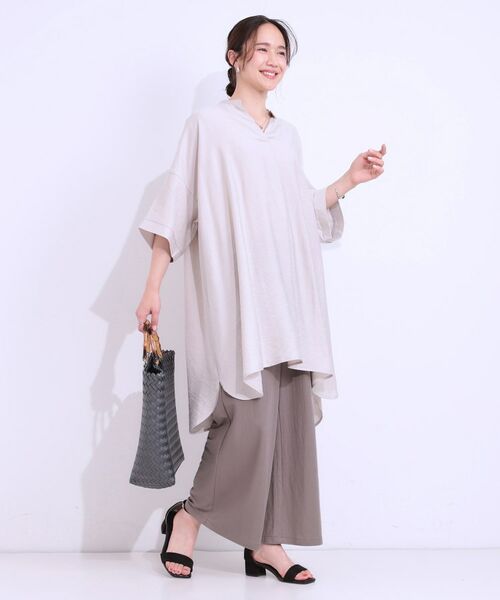 SHOO・LA・RUE / シューラルー ショート・ハーフ・半端丈パンツ | 【洗える/着丈選べる/ひんやり】楽ちんなのにきれい見え カノコ タックワイドパンツ | 詳細24