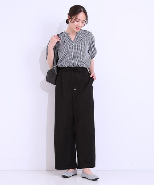 SHOO・LA・RUE / シューラルー ショート・ハーフ・半端丈パンツ | 【洗える/着丈選べる/ひんやり】楽ちんなのにきれい見え カノコ タックワイドパンツ | 詳細3