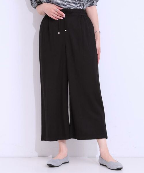 SHOO・LA・RUE / シューラルー ショート・ハーフ・半端丈パンツ | 【洗える/着丈選べる/ひんやり】楽ちんなのにきれい見え カノコ タックワイドパンツ | 詳細4