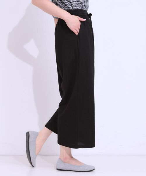 SHOO・LA・RUE / シューラルー ショート・ハーフ・半端丈パンツ | 【洗える/着丈選べる/ひんやり】楽ちんなのにきれい見え カノコ タックワイドパンツ | 詳細5