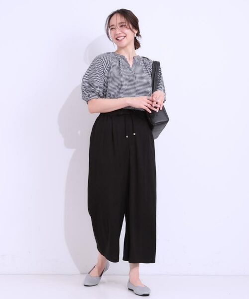 SHOO・LA・RUE / シューラルー ショート・ハーフ・半端丈パンツ | 【洗える/着丈選べる/ひんやり】楽ちんなのにきれい見え カノコ タックワイドパンツ | 詳細6