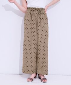 SHOO・LA・RUE / シューラルー パンツ | 【S-LL】目を惹く柄がアクセント 麻調イージーワイドパンツ