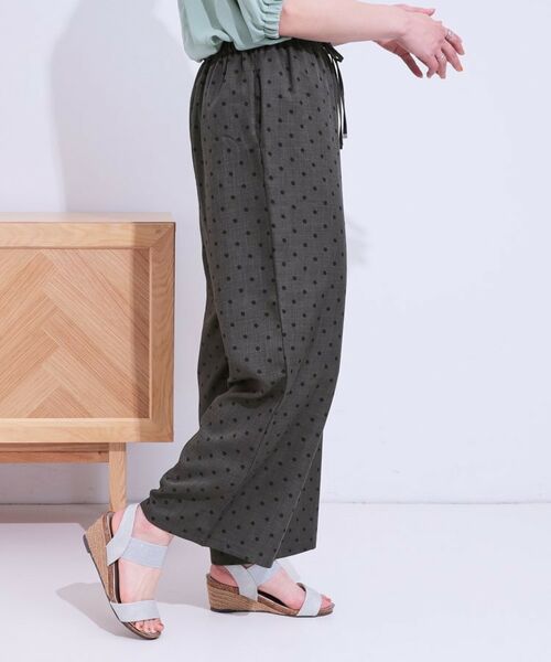 SHOO・LA・RUE / シューラルー パンツ | 【S-LL】目を惹く柄がアクセント 麻調イージーワイドパンツ | 詳細10