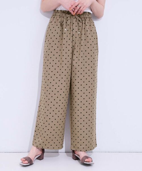 SHOO・LA・RUE / シューラルー パンツ | 【S-LL】目を惹く柄がアクセント 麻調イージーワイドパンツ | 詳細13