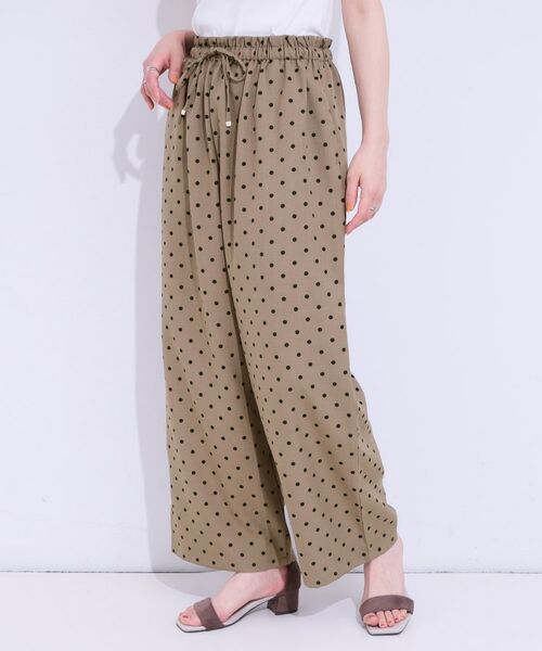 SHOO・LA・RUE / シューラルー パンツ | 【S-LL】目を惹く柄がアクセント 麻調イージーワイドパンツ | 詳細14