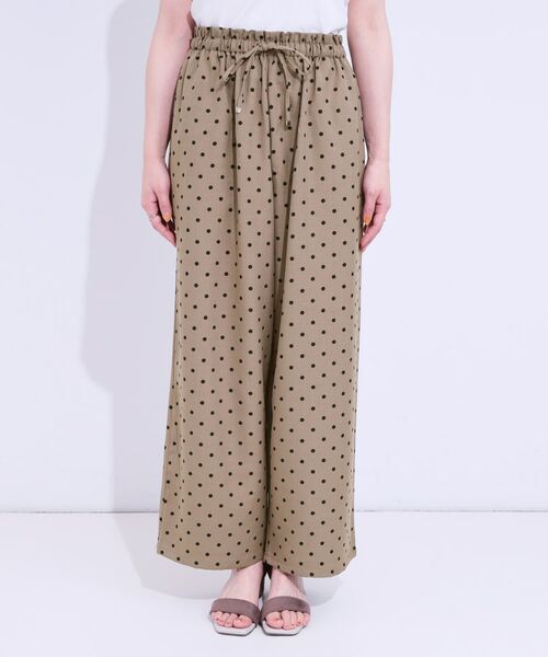SHOO・LA・RUE / シューラルー パンツ | 【S-LL】目を惹く柄がアクセント 麻調イージーワイドパンツ | 詳細17
