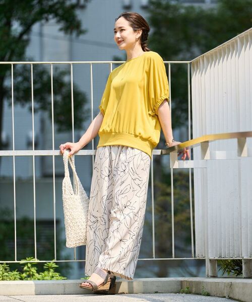 SHOO・LA・RUE / シューラルー パンツ | 【S-LL】目を惹く柄がアクセント 麻調イージーワイドパンツ | 詳細25