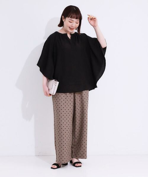 SHOO・LA・RUE / シューラルー パンツ | 【S-LL】目を惹く柄がアクセント 麻調イージーワイドパンツ | 詳細26