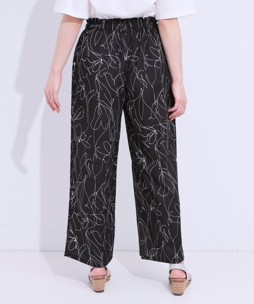 SHOO・LA・RUE / シューラルー パンツ | 【S-LL】目を惹く柄がアクセント 麻調イージーワイドパンツ | 詳細6