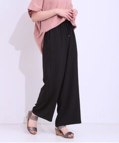 SHOO・LA・RUE / シューラルー ショート・ハーフ・半端丈パンツ | 【着丈選べる/ひんやり】ストライプ見えイージーワイドパンツ