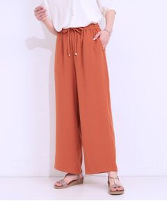 SHOO・LA・RUE / シューラルー ショート・ハーフ・半端丈パンツ | 【着丈選べる/ひんやり】ストライプ見えイージーワイドパンツ