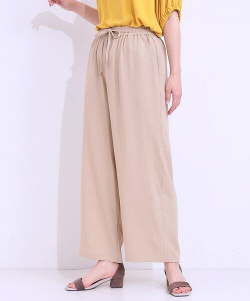 SHOO・LA・RUE / シューラルー ショート・ハーフ・半端丈パンツ | 【着丈選べる/ひんやり】ストライプ見えイージーワイドパンツ | 詳細16