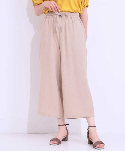 SHOO・LA・RUE / シューラルー ショート・ハーフ・半端丈パンツ | 【着丈選べる/ひんやり】ストライプ見えイージーワイドパンツ | 詳細18