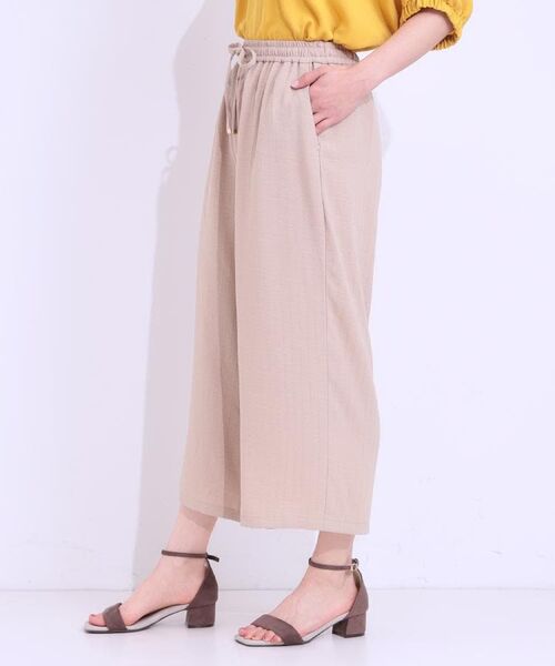 SHOO・LA・RUE / シューラルー ショート・ハーフ・半端丈パンツ | 【着丈選べる/ひんやり】ストライプ見えイージーワイドパンツ | 詳細19