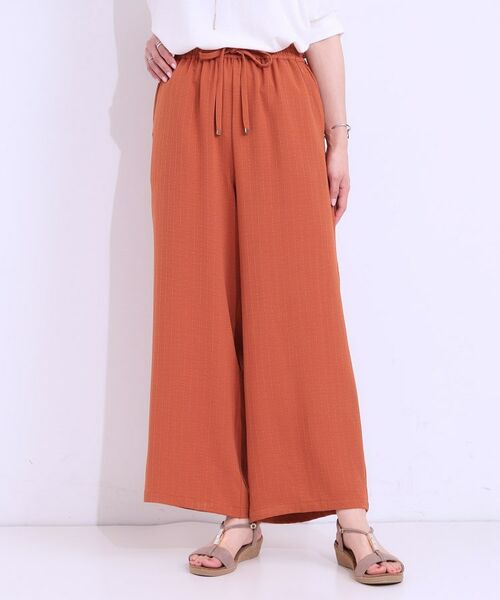 SHOO・LA・RUE / シューラルー ショート・ハーフ・半端丈パンツ | 【着丈選べる/ひんやり】ストライプ見えイージーワイドパンツ | 詳細22