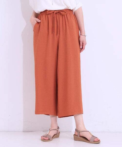 SHOO・LA・RUE / シューラルー ショート・ハーフ・半端丈パンツ | 【着丈選べる/ひんやり】ストライプ見えイージーワイドパンツ | 詳細25