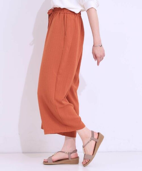 SHOO・LA・RUE / シューラルー ショート・ハーフ・半端丈パンツ | 【着丈選べる/ひんやり】ストライプ見えイージーワイドパンツ | 詳細26