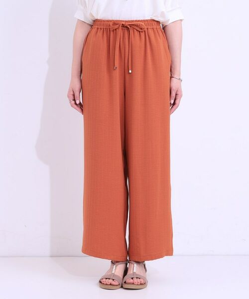 SHOO・LA・RUE / シューラルー ショート・ハーフ・半端丈パンツ | 【着丈選べる/ひんやり】ストライプ見えイージーワイドパンツ | 詳細29