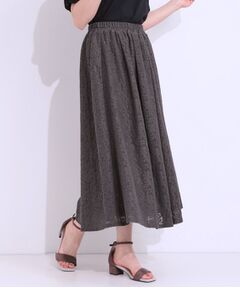 SHOO・LA・RUE / シューラルー ロング・マキシ丈スカート | 【S-LL】メッシュレースが魅力的なフレアスカート