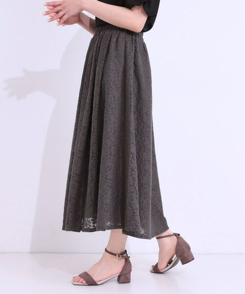 SHOO・LA・RUE / シューラルー ロング・マキシ丈スカート | 【S-LL】メッシュレースが魅力的なフレアスカート | 詳細10