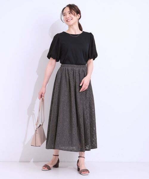 SHOO・LA・RUE / シューラルー ロング・マキシ丈スカート | 【S-LL】メッシュレースが魅力的なフレアスカート | 詳細11