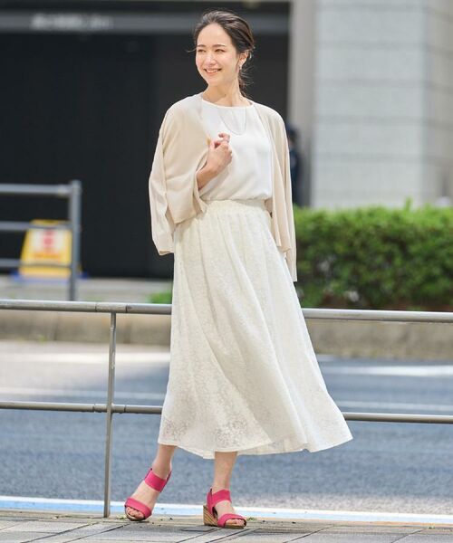 SHOO・LA・RUE / シューラルー ロング・マキシ丈スカート | 【S-LL】メッシュレースが魅力的なフレアスカート | 詳細18