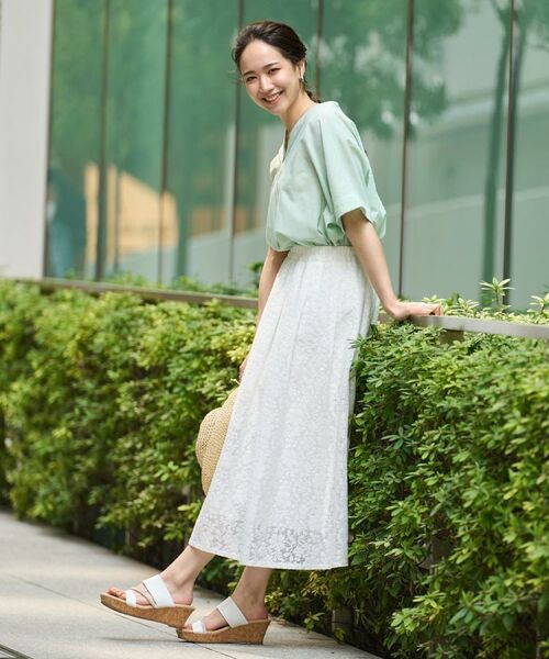 SHOO・LA・RUE / シューラルー ロング・マキシ丈スカート | 【S-LL】メッシュレースが魅力的なフレアスカート | 詳細19