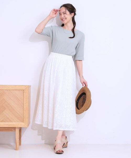 SHOO・LA・RUE / シューラルー ロング・マキシ丈スカート | 【S-LL】メッシュレースが魅力的なフレアスカート | 詳細3