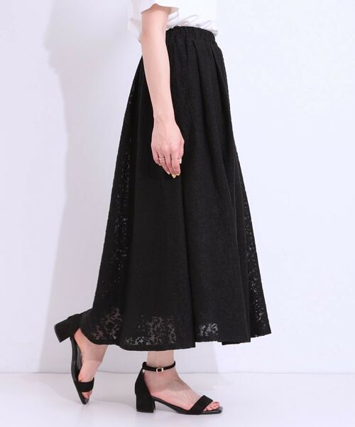 SHOO・LA・RUE / シューラルー ロング・マキシ丈スカート | 【S-LL】メッシュレースが魅力的なフレアスカート | 詳細6