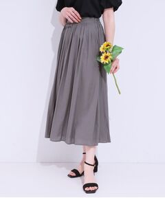 SHOO・LA・RUE / シューラルー ロング・マキシ丈スカート | 【S-LL/セットアップ可/ひんやり】ふんわりさらっと タックフレアスカート