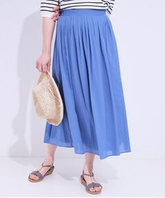 SHOO・LA・RUE / シューラルー ロング・マキシ丈スカート | 【S-LL/セットアップ可/ひんやり】ふんわりさらっと タックフレアスカート