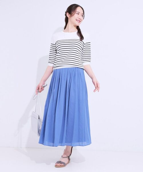 SHOO・LA・RUE / シューラルー ロング・マキシ丈スカート | 【S-LL/セットアップ可/ひんやり】ふんわりさらっと タックフレアスカート | 詳細11