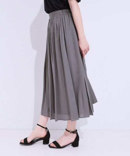 SHOO・LA・RUE / シューラルー ロング・マキシ丈スカート | 【S-LL/セットアップ可/ひんやり】ふんわりさらっと タックフレアスカート | 詳細2
