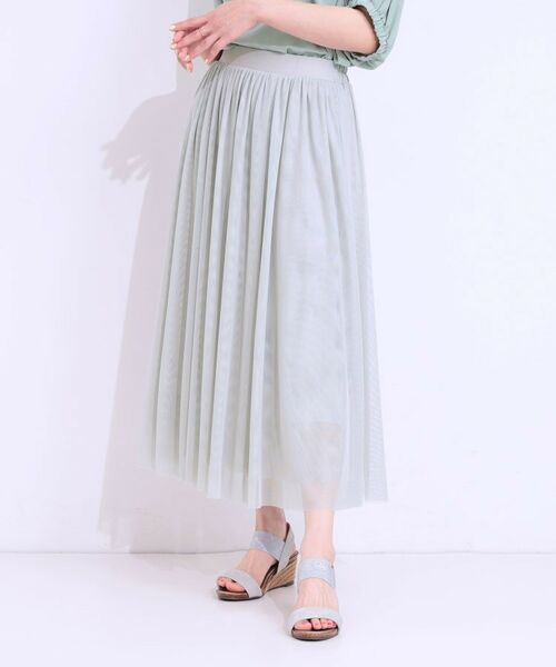 SHOO・LA・RUE / シューラルー ロング・マキシ丈スカート | 【S-LL】歩くたび揺れる姿が美しい とろみチュールスカート | 詳細10