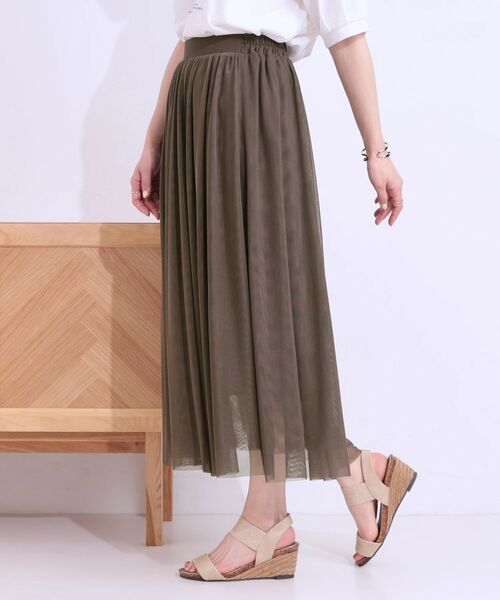 SHOO・LA・RUE / シューラルー ロング・マキシ丈スカート | 【S-LL】歩くたび揺れる姿が美しい とろみチュールスカート | 詳細5