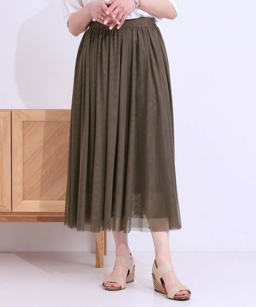 SHOO・LA・RUE / シューラルー ロング・マキシ丈スカート | 【S-LL】歩くたび揺れる姿が美しい とろみチュールスカート | 詳細6