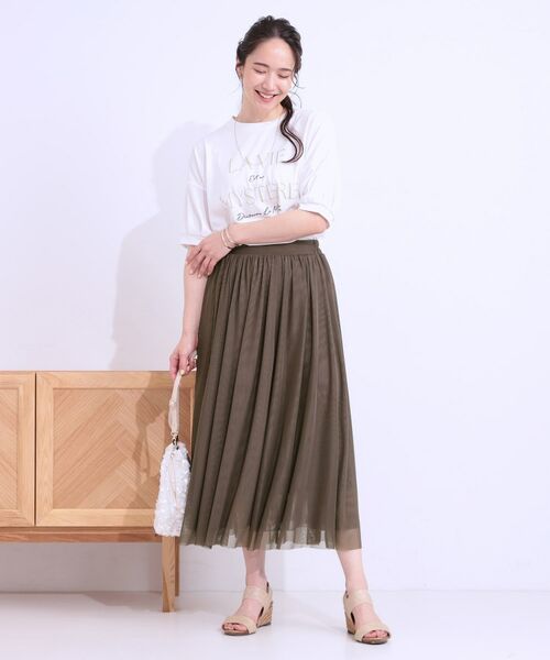 SHOO・LA・RUE / シューラルー ロング・マキシ丈スカート | 【S-LL】歩くたび揺れる姿が美しい とろみチュールスカート | 詳細7